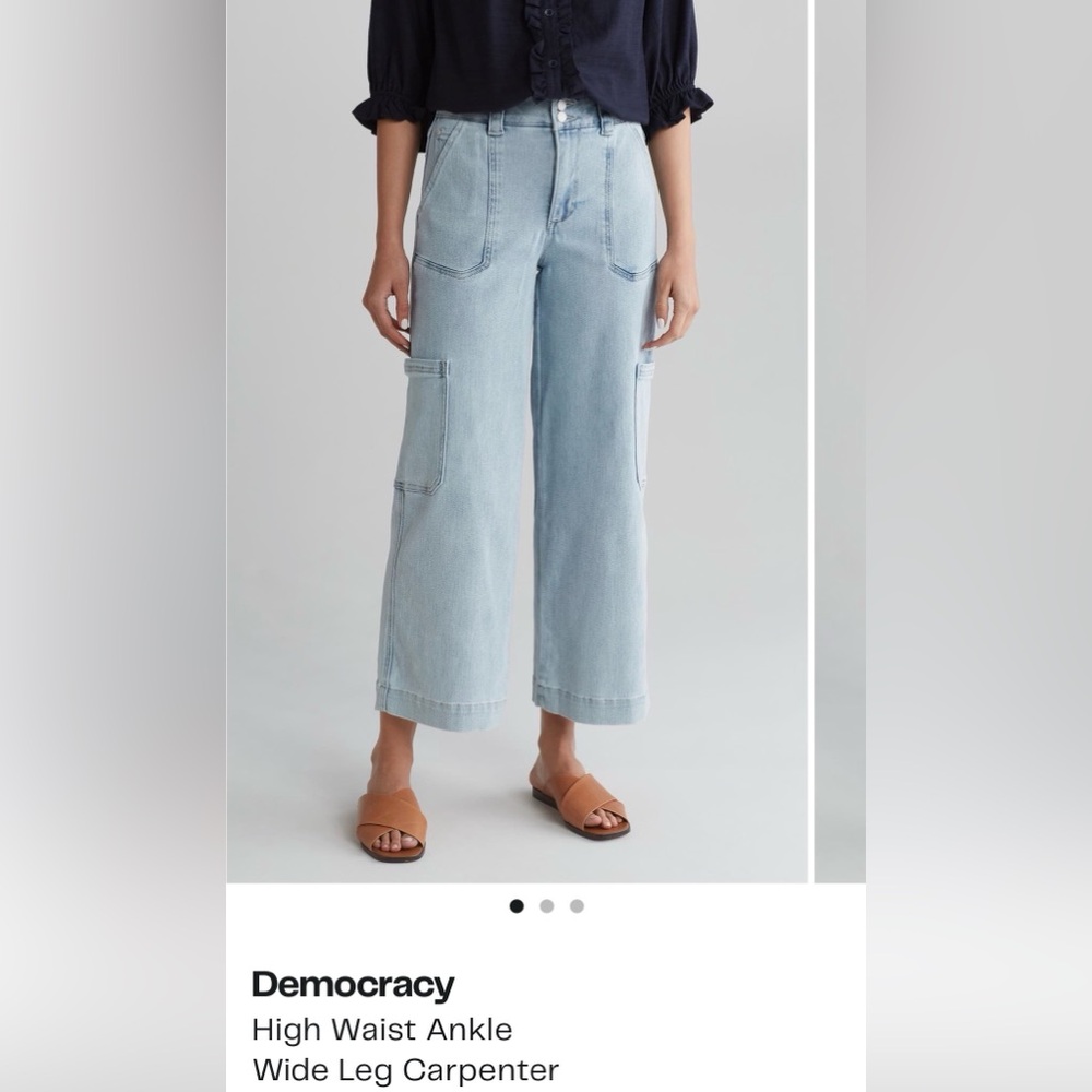 Democracy Cropped Wide Leg Jeans (size 12)